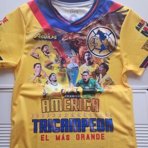 Vibrant Yellow Jersey with Bold Graphics and Sporty V-Neck